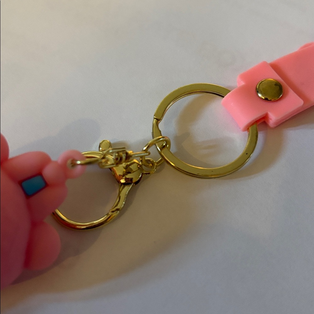 Labubu cute pink and green character keychain “luck” NWOT! - Picture 4 of 6